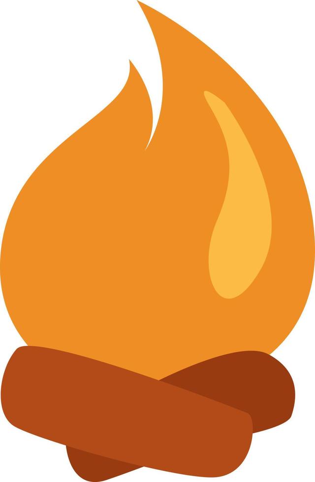 Winter bonfire, illustration, vector on a white background.
