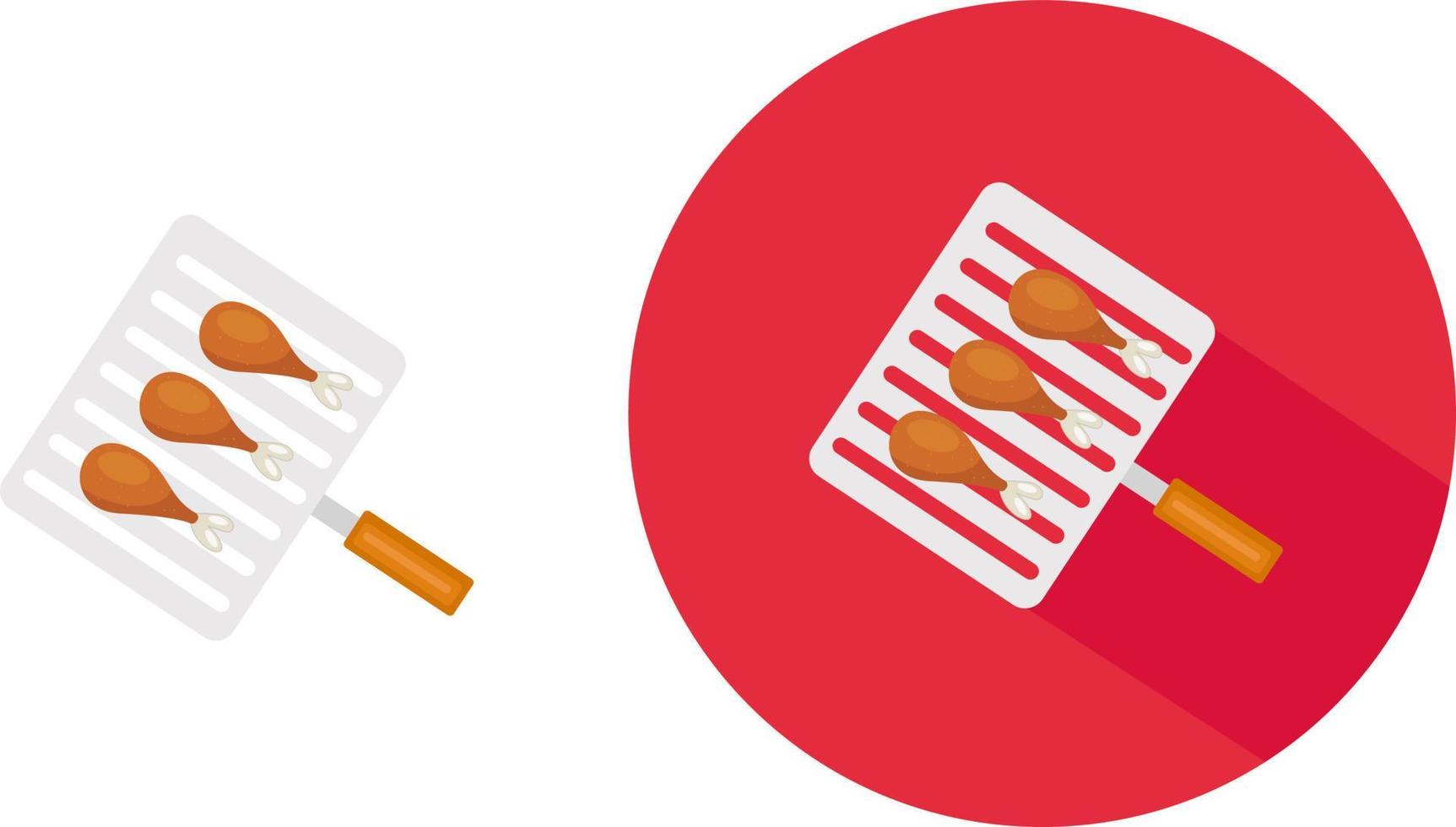 Hand grill ,illustration, vector on white background.