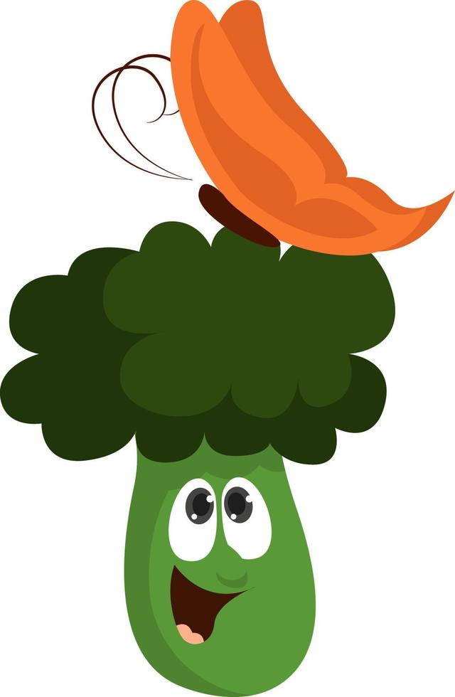 Green broccoli, illustration, vector on white background