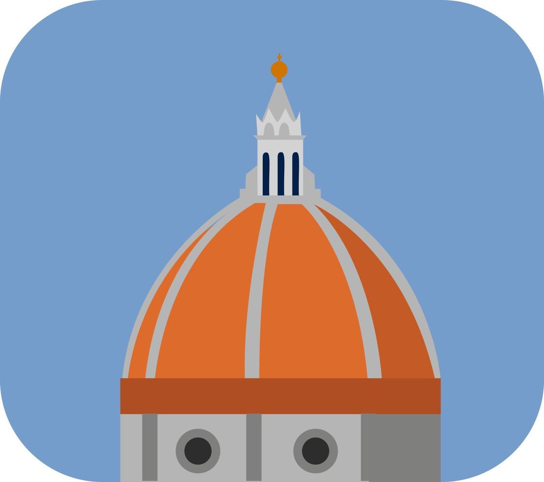 Florence cathedral, illustration, vector on white background.