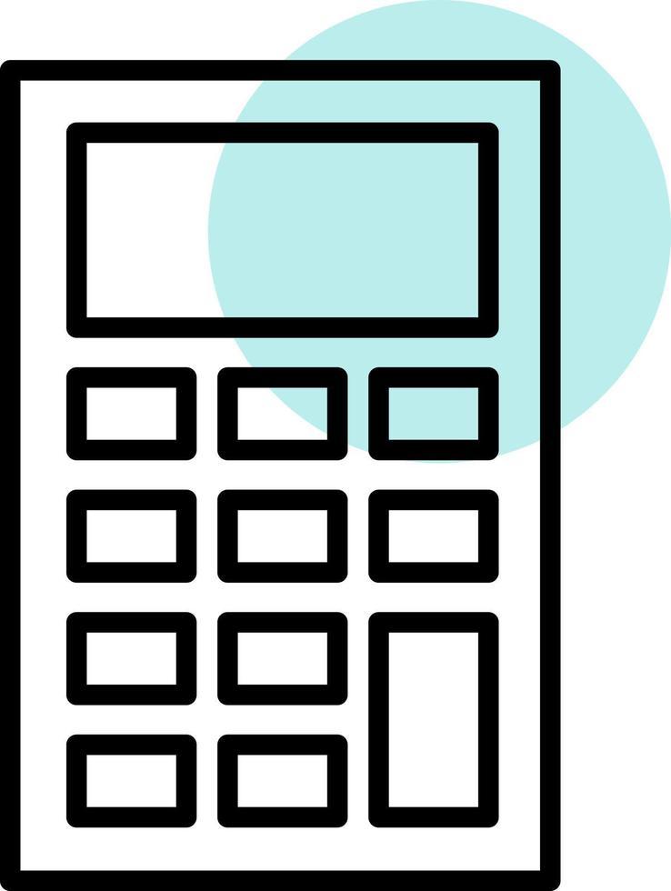 Blue calculator, illustration, vector on white background.