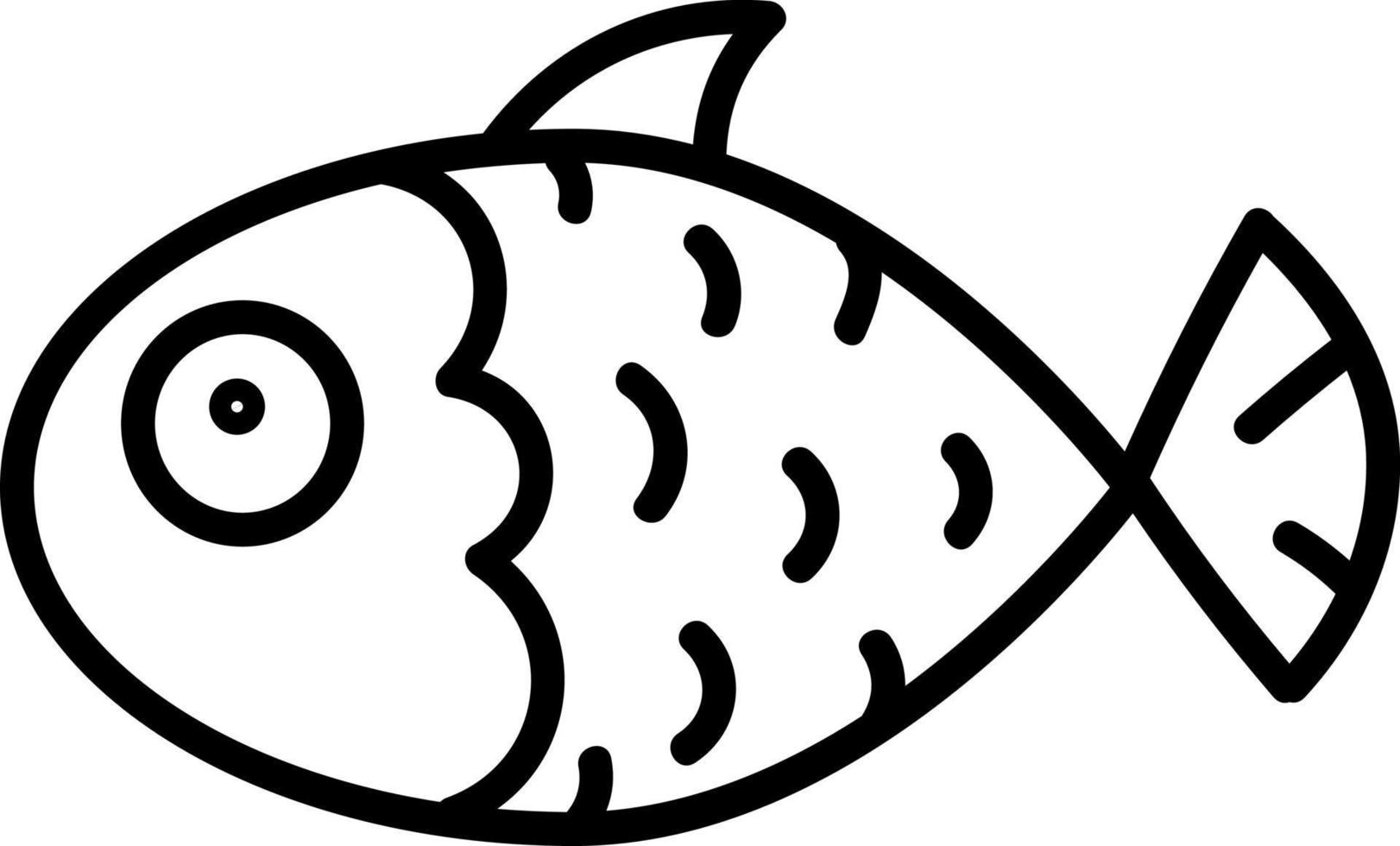 White fish with big scales, illustration, vector on white background.