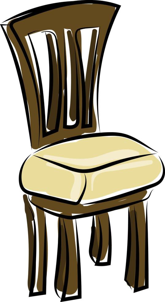 Kitchen chair, illustration, vector on white background.