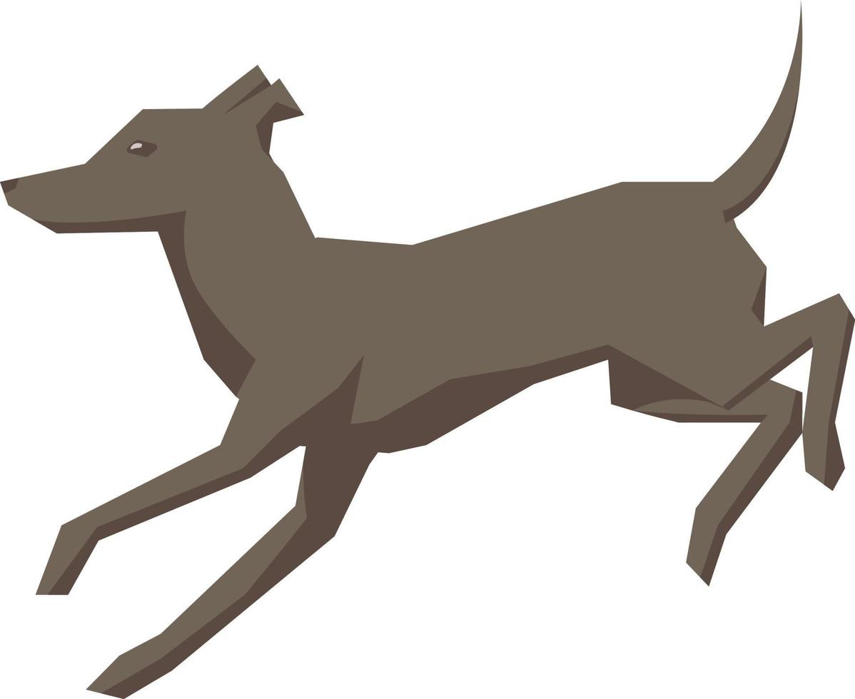 Running dog, illustration, vector on white background.