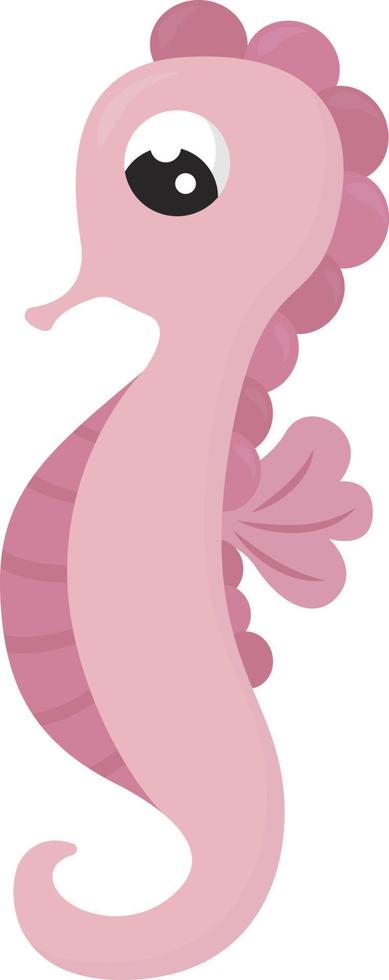 Pink seahorse , illustration, vector on white background