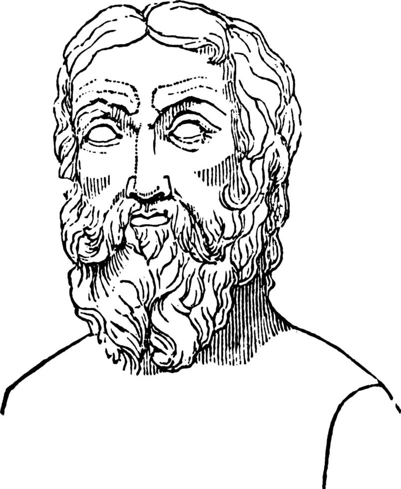 Herodotus, vintage illustration vector