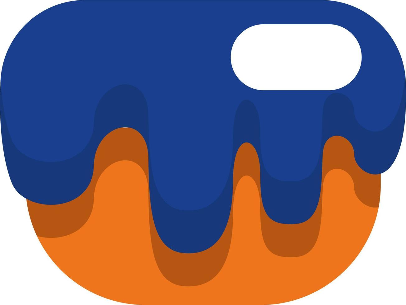Cake with dark blue glaze, illustration, vector on a white background.