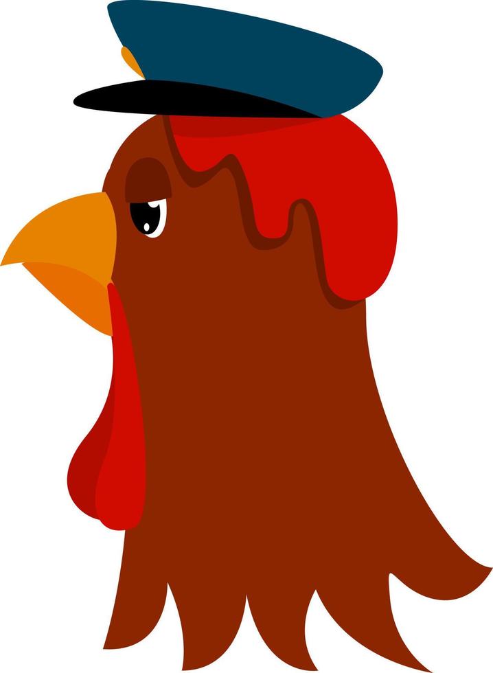 Chicken police, illustration, vector on white background.