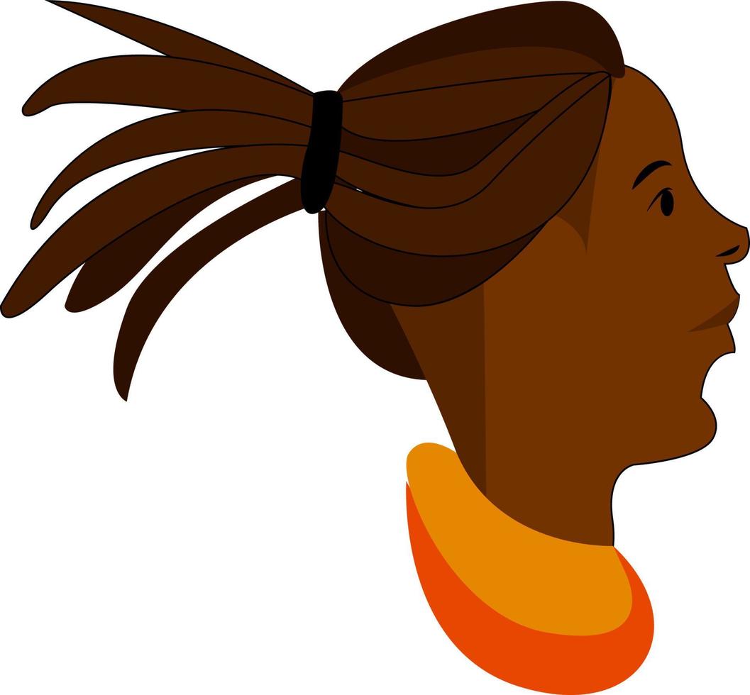 A girl with dreadlocks, vector or color illustration.