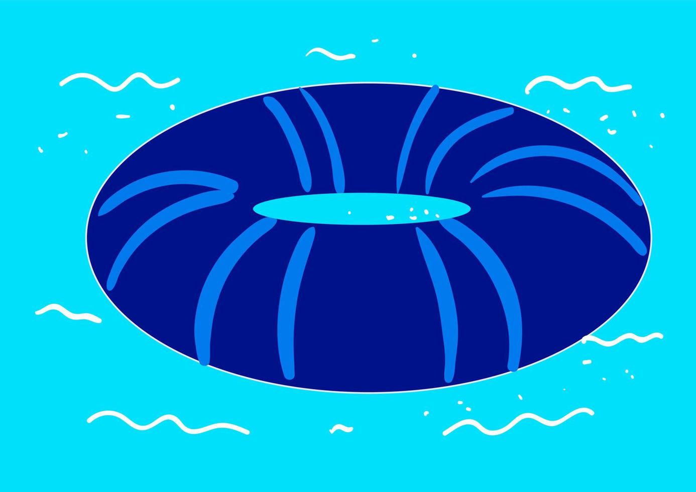 anillo de natación azul , ilustración, vector sobre fondo blanco