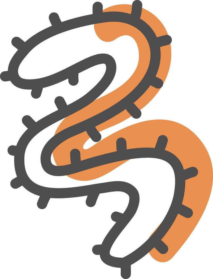 Worm bacteria, illustration, vector, on a white background. vector