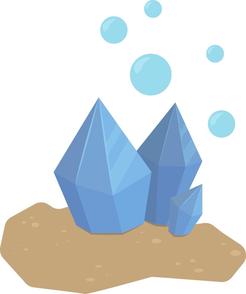 cristales azules, ilustración, vector sobre fondo blanco.