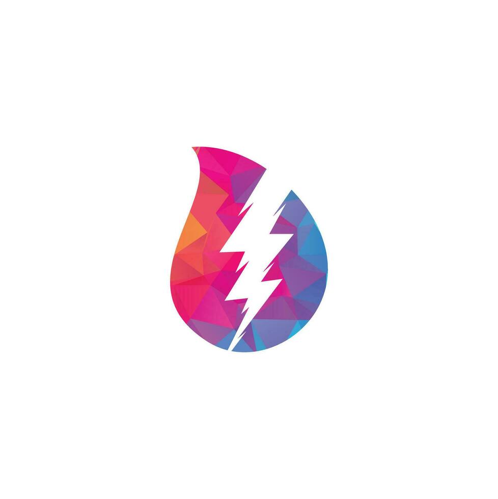 Thunder bold Concept power Logo Design Template. Thunder drop shape concept logo. Electric thunder bold logo vector