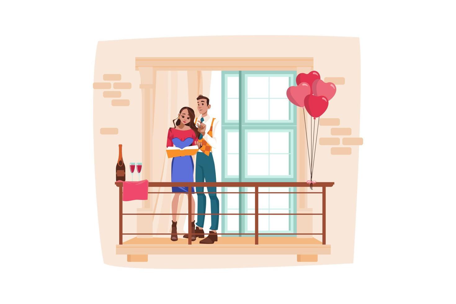 Couple In Love Illustration concept. A flat illustration isolated on white background vector