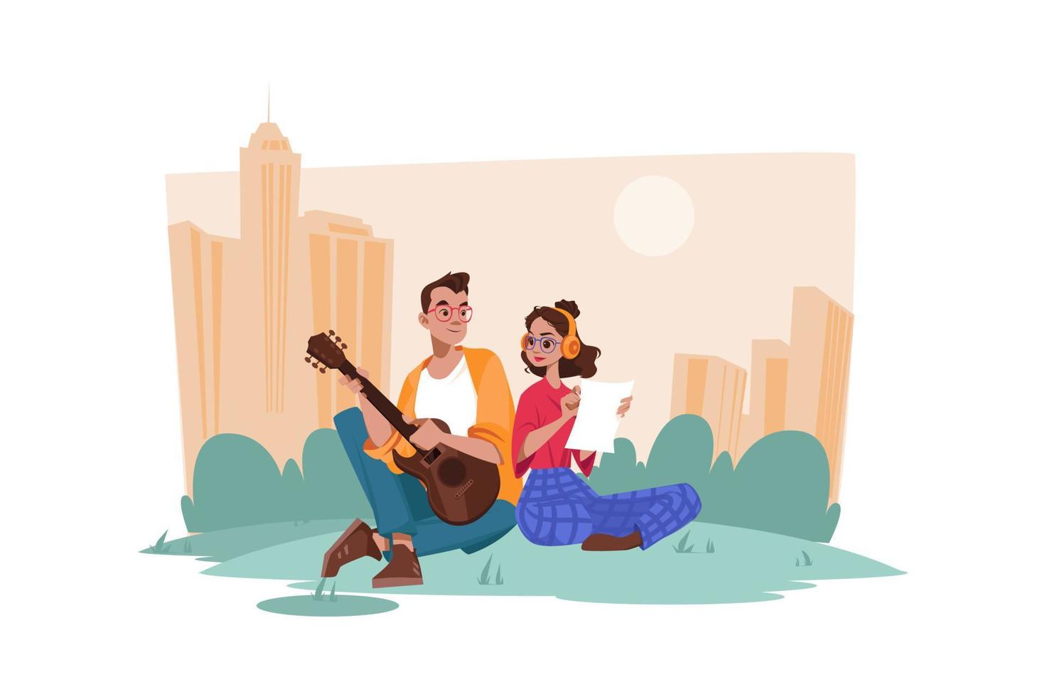 Couple In Love Illustration concept. A flat illustration isolated on white background vector