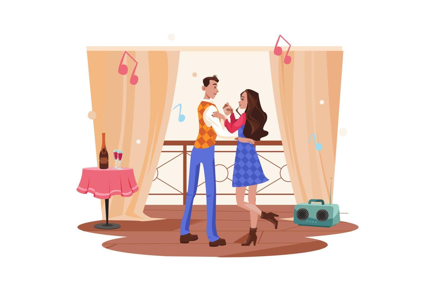 Couple In Love Illustration concept. A flat illustration isolated on white background vector