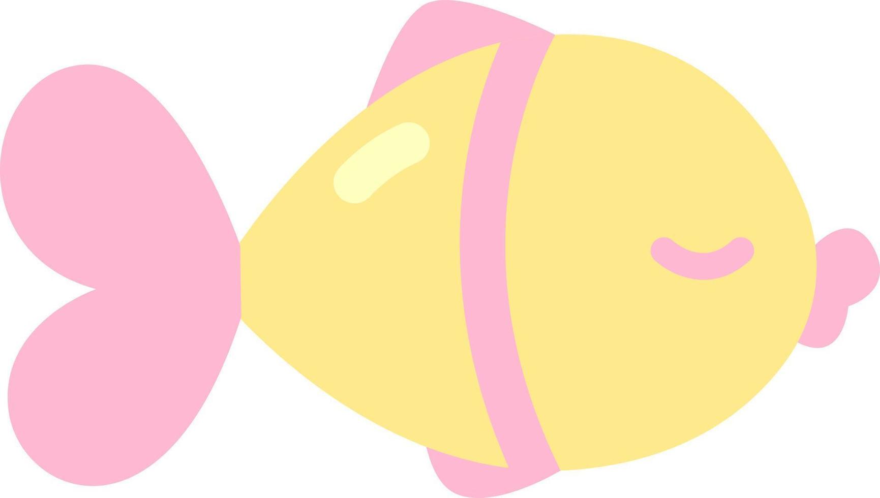 pez amarillo, icono de ilustración, vector sobre fondo blanco