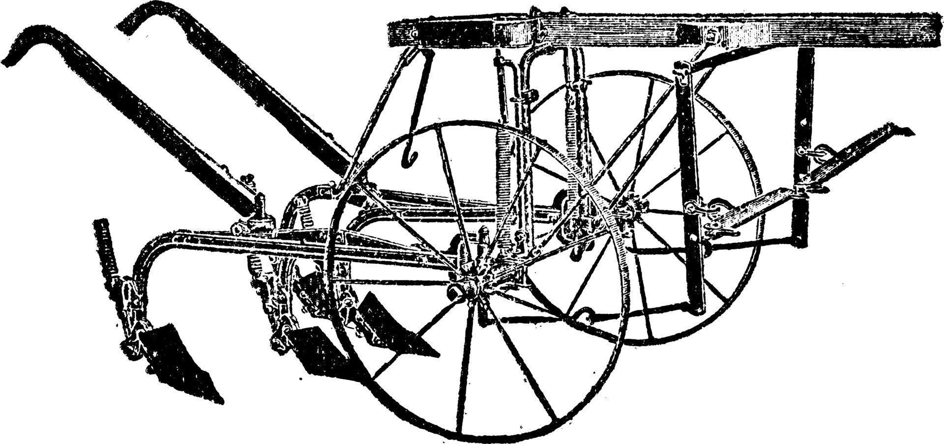 Tongue Cultivator, vintage illustration. vector