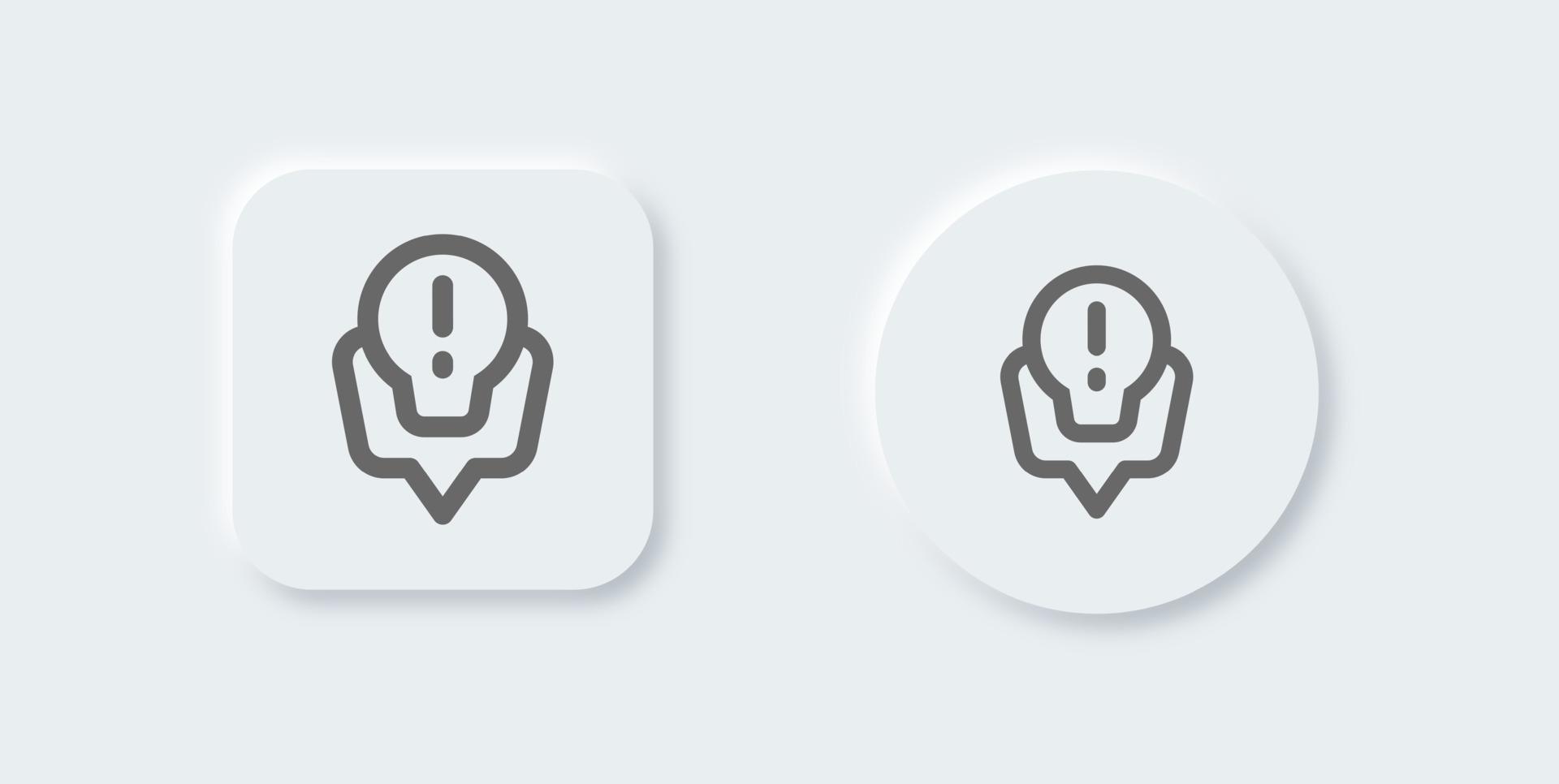 Tip line icon in neomorphic design style. Solution signs vector illustration.