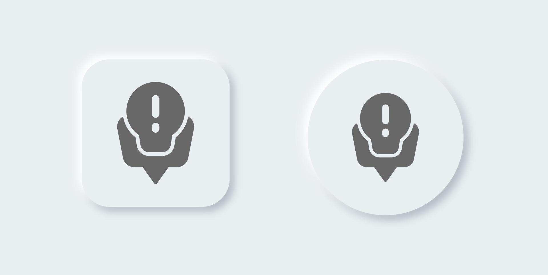 Tip solid icon in neomorphic design style. Solution signs vector illustration.