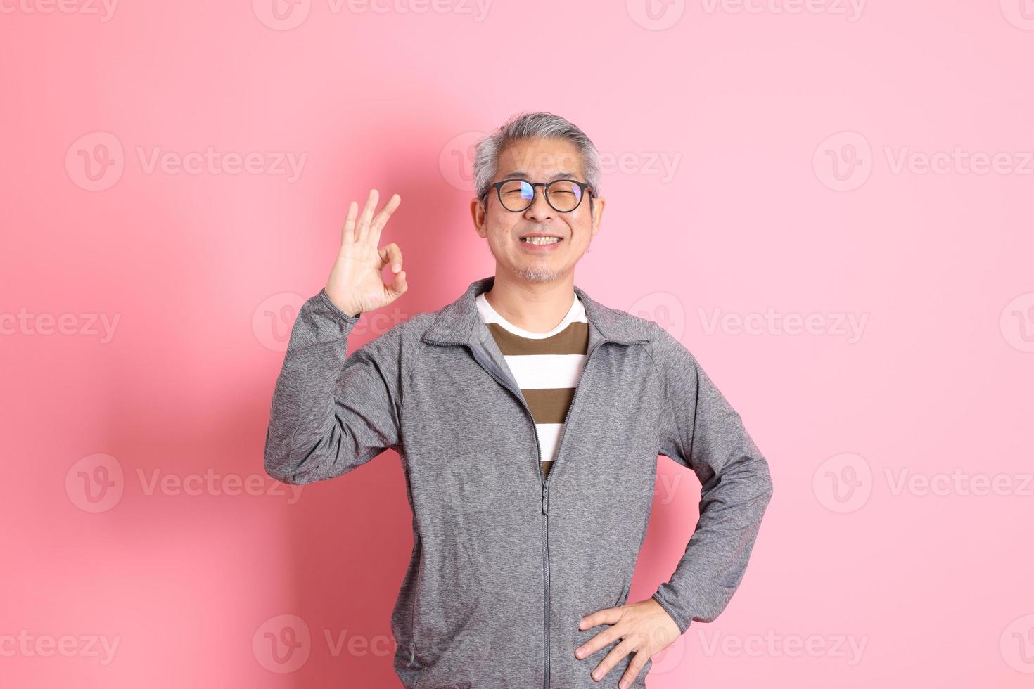 Asian Man on Pink photo