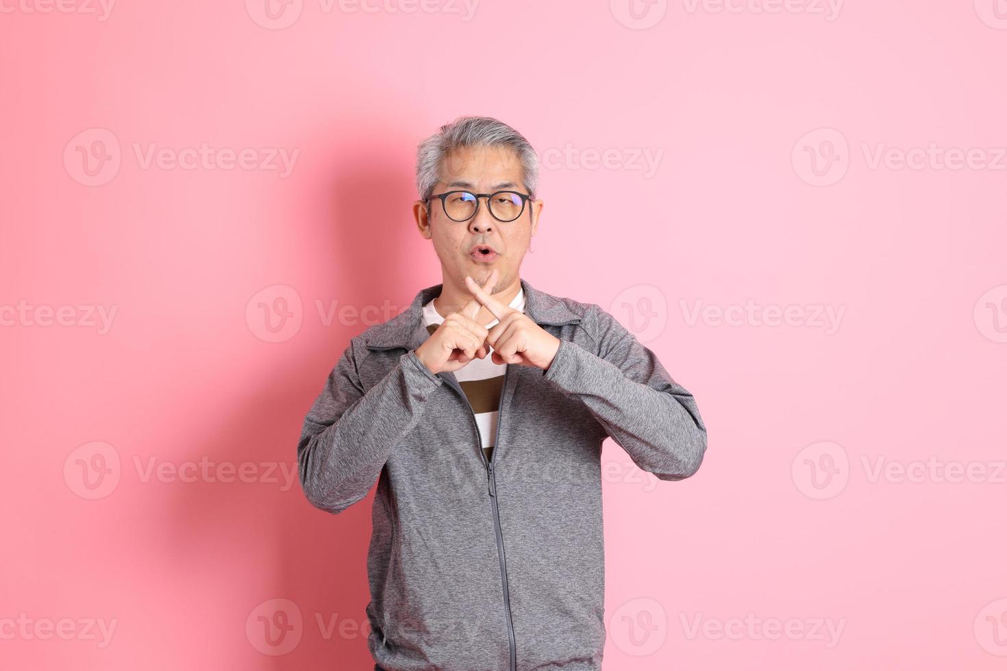 Asian Man on Pink photo