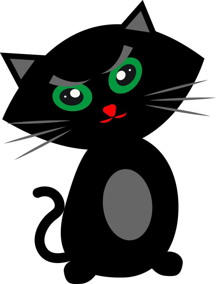 gato irritado, ilustración, vector, sobre un fondo blanco. vector