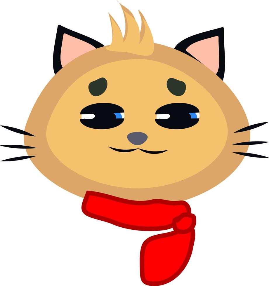 Smiling cat, illustration, vector, on a white background. vector