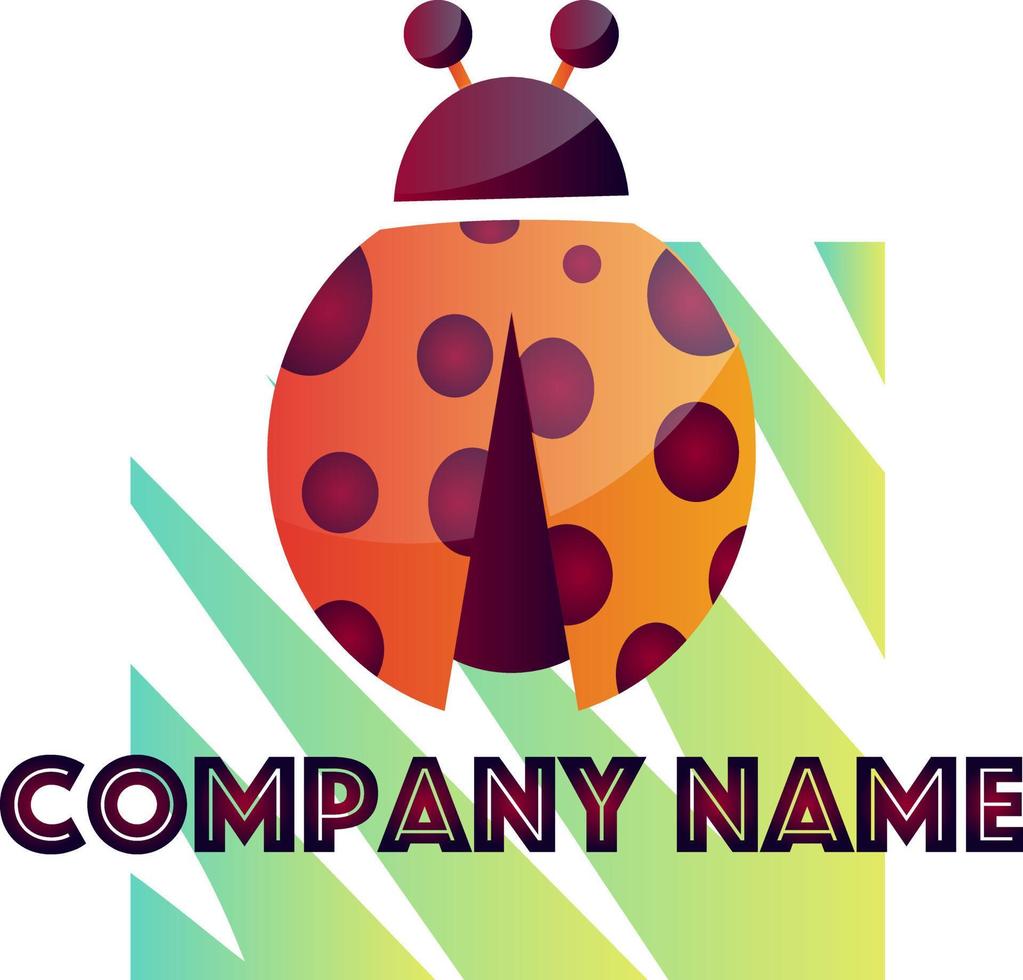 Ladybug modern logo vector design on a white background