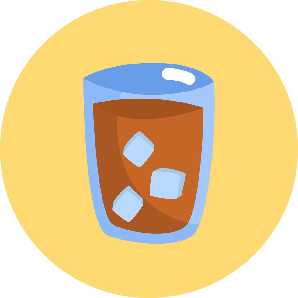 Iced coffee in glass cup, illustration, vector, on a white background. vector