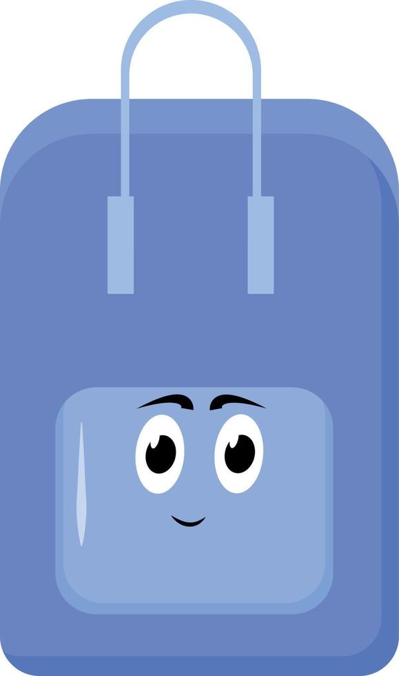 Blue suitcase, illustration, vector on white background.