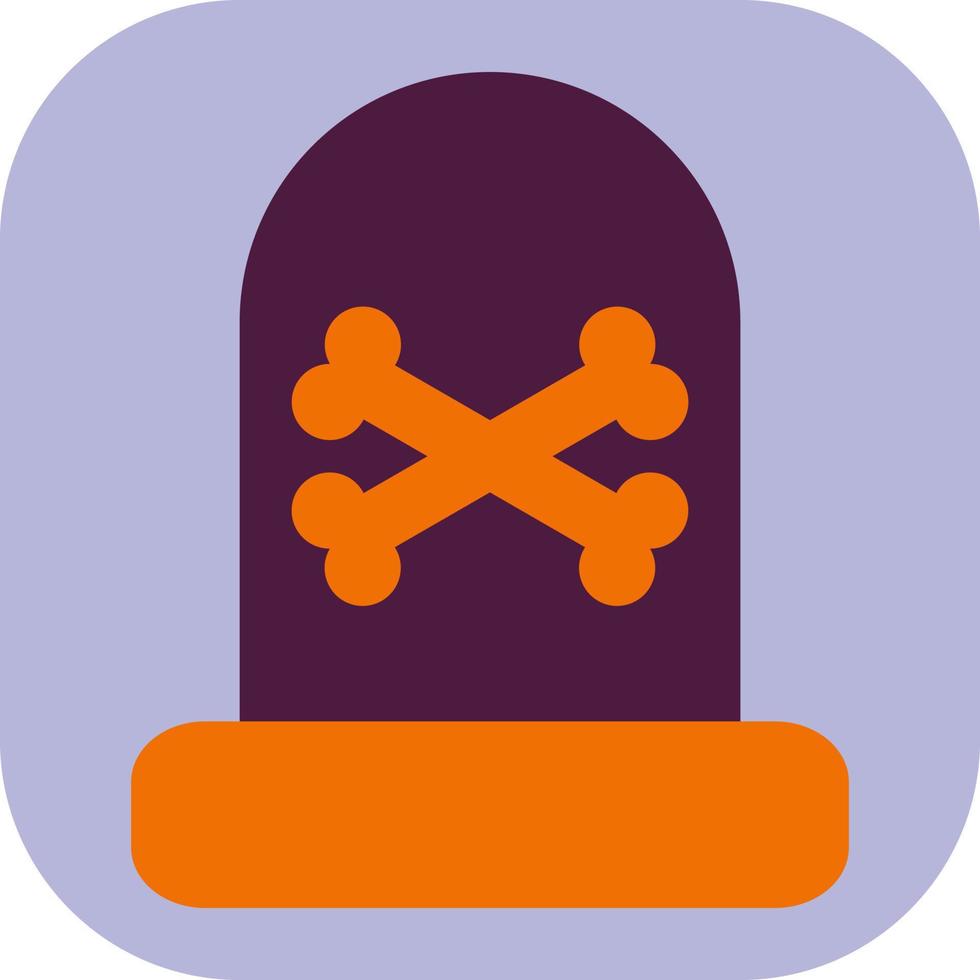 Headstone with bones, illustration, vector on a white background.