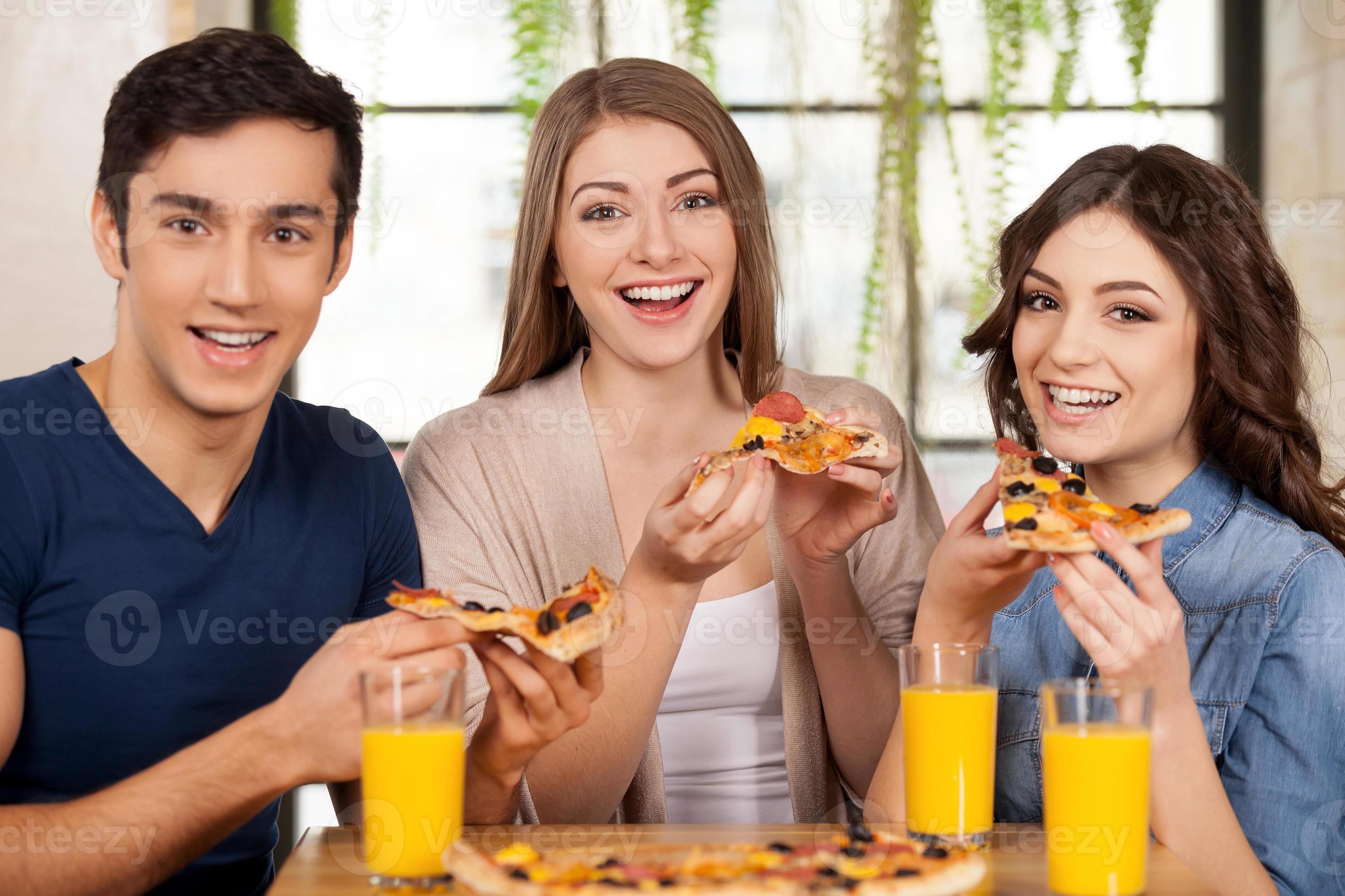 Eating Pizza. Friends Image & Photo (Free Trial)