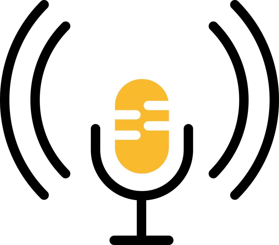 Broadcast microphone, illustration, vector on a white background.