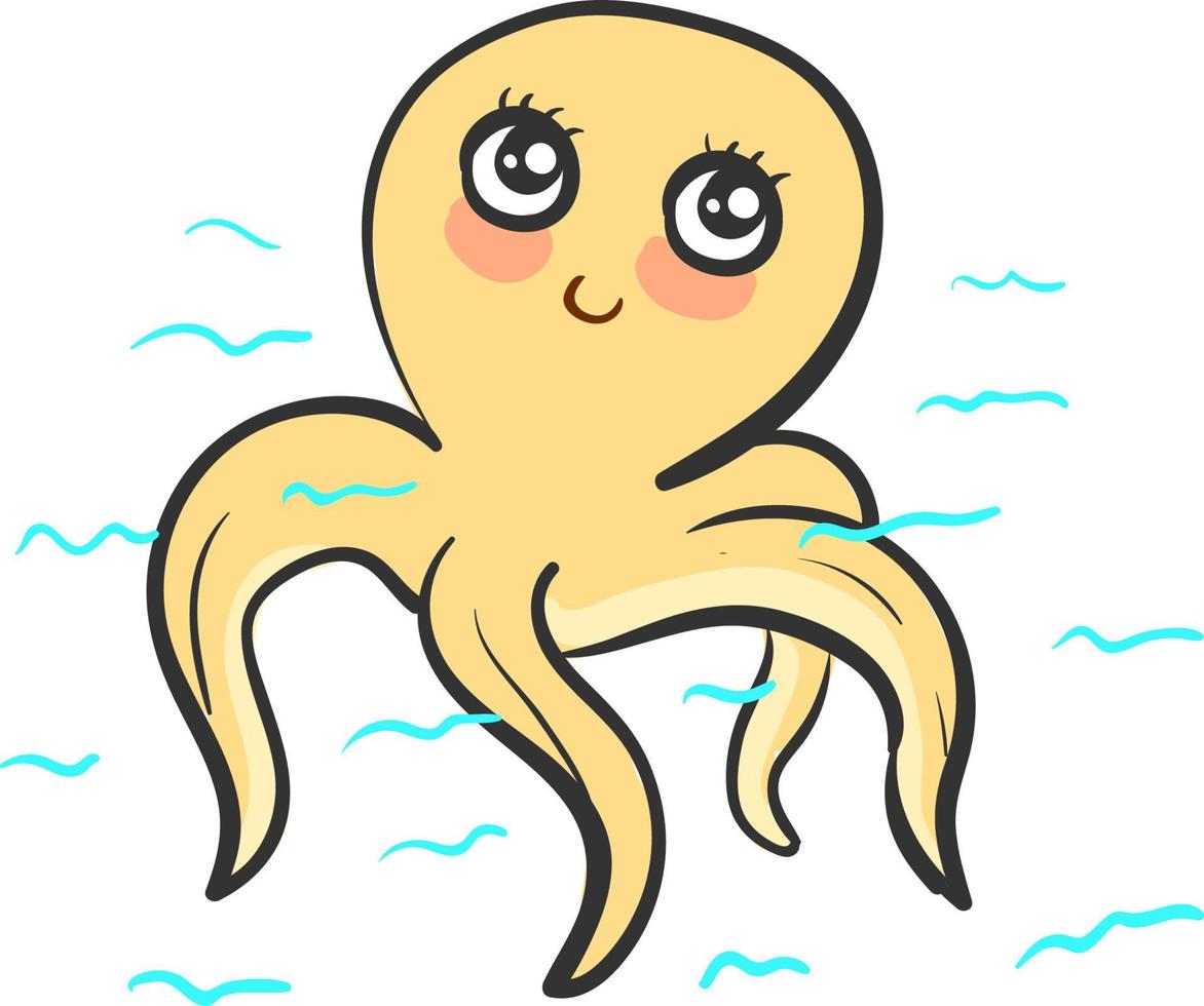 A cute octopus, vector or color illustration.