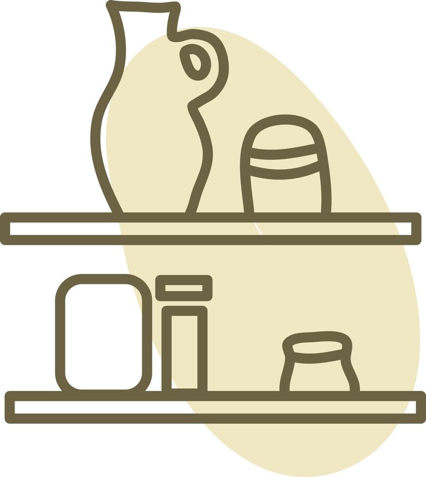 Kitchen shelves, illustration, vector, on a white background. vector