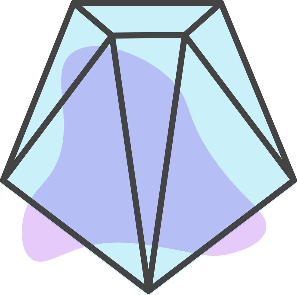 Diamond with fat black lines, illustration, on a white background. vector