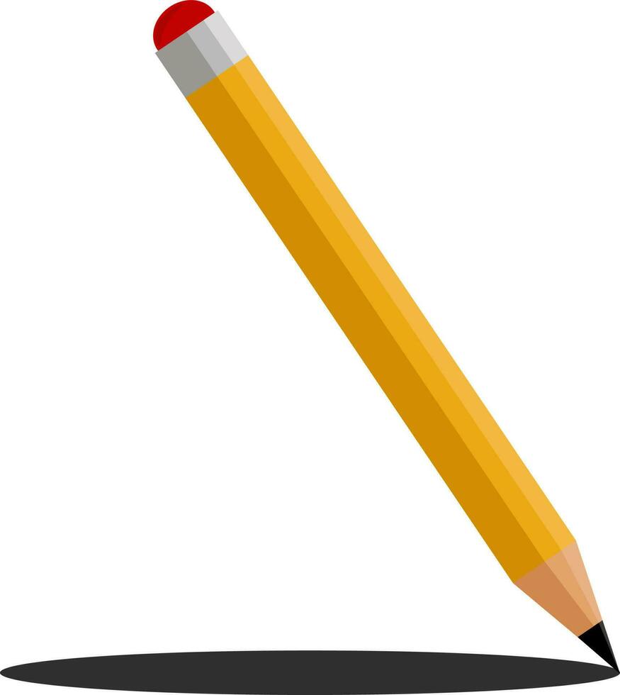 Yellow pencil, illustration, vector on white background.