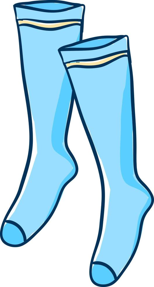 Blue socks, illustration, vector on white background.