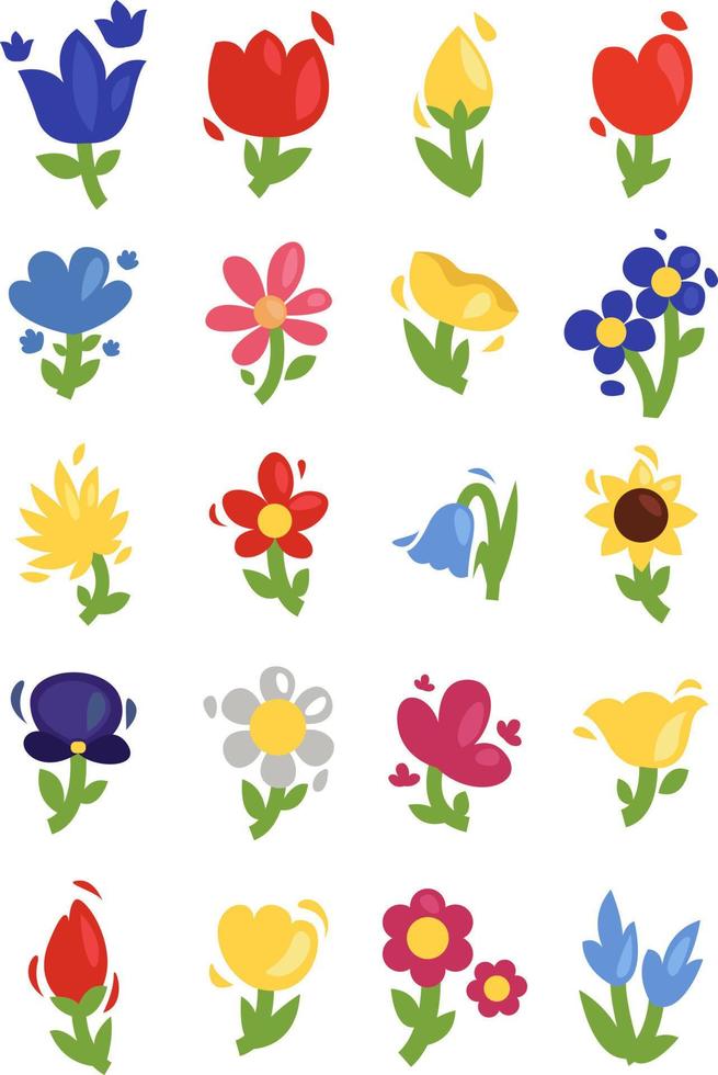 Spring flowers, illustration, vector on a white background.