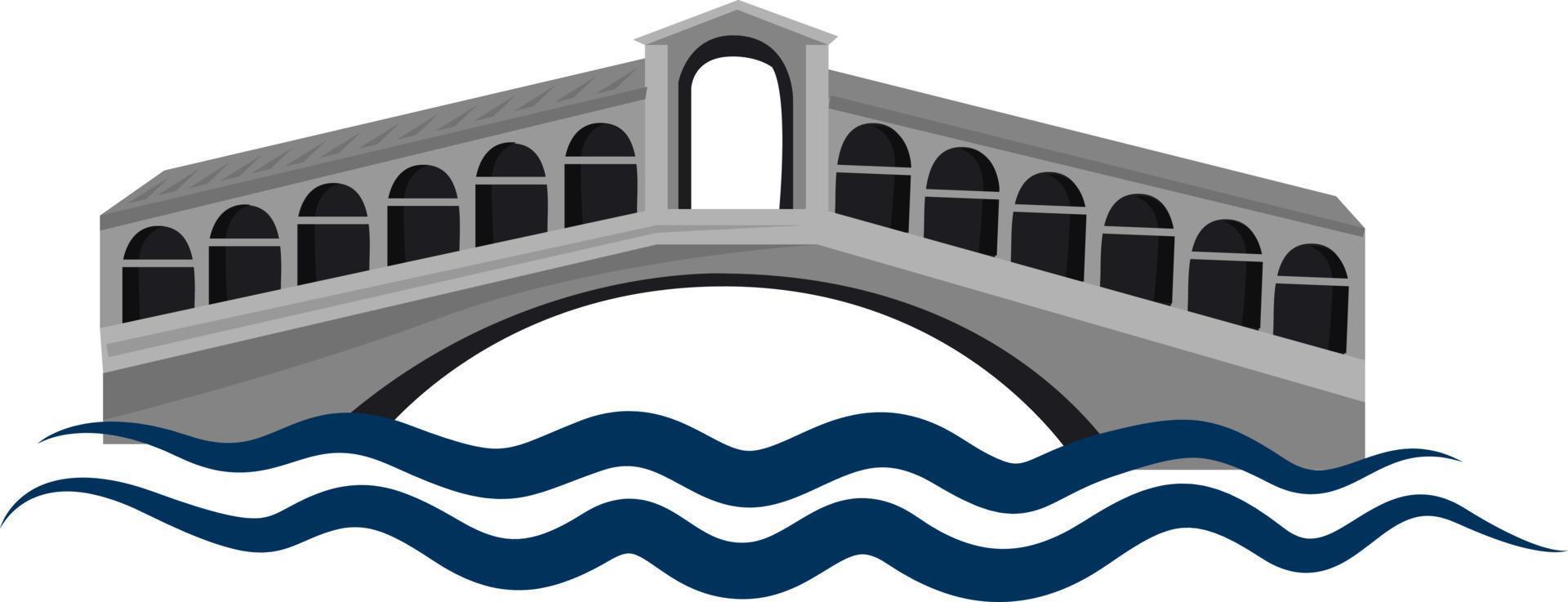 Riatlo bridge, illustration, vector on white background.