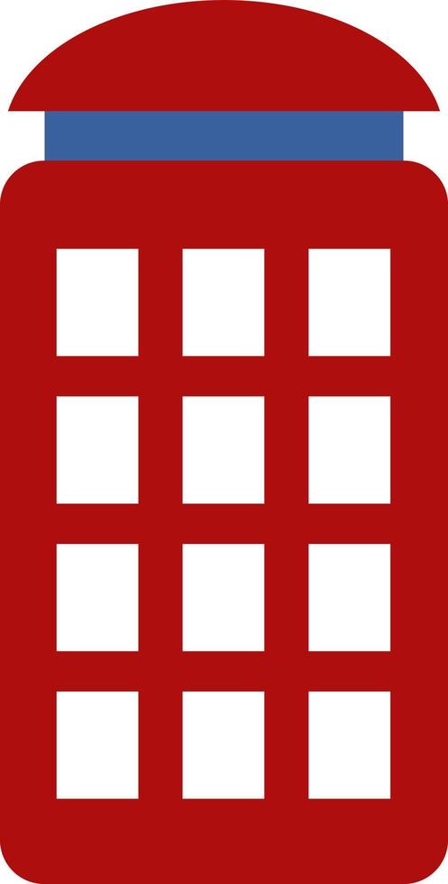 cabina telefónica roja, ilustración de icono, vector sobre fondo blanco