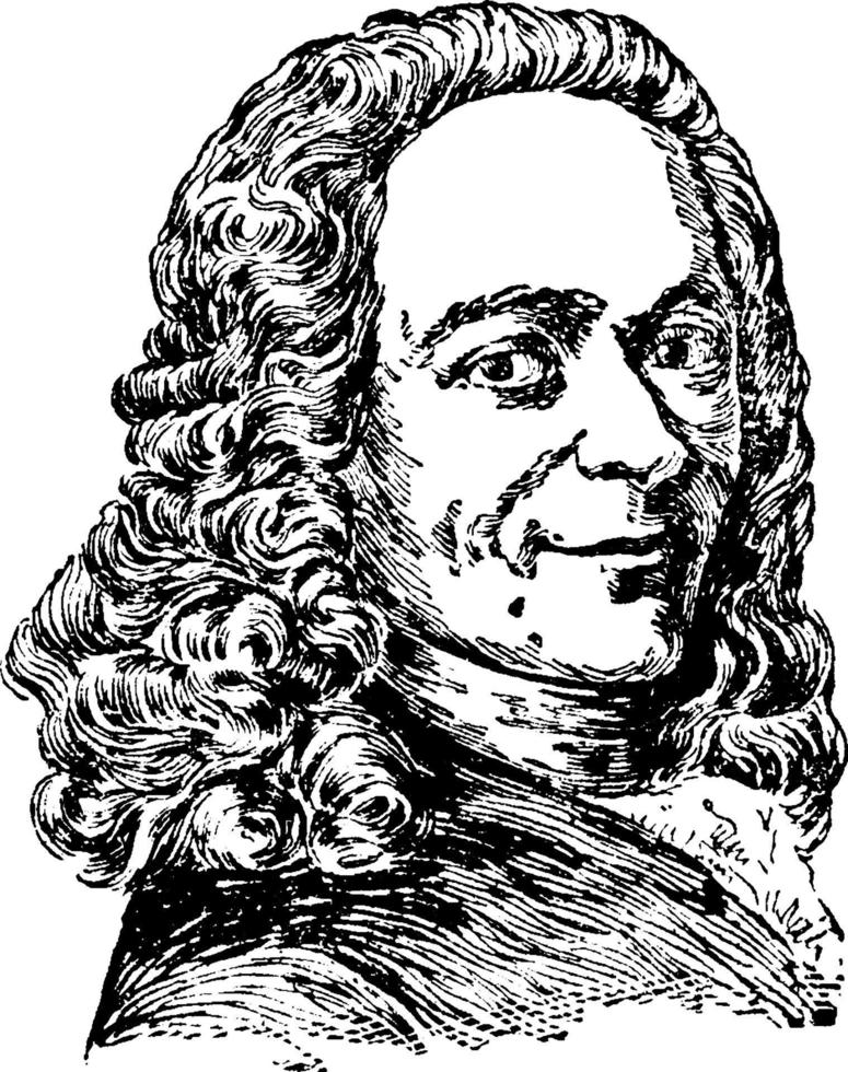 Voltaire Francois Marie Abouet, vintage illustration vector