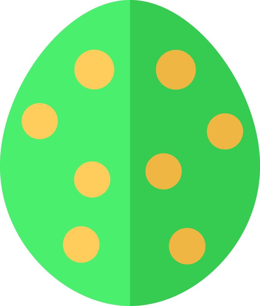 Easter egg with dots, illustration, vector on a white background.