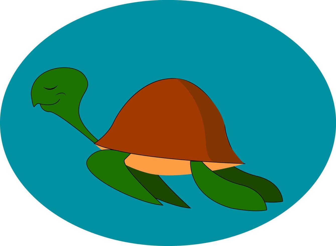 Flying turtle, vector or color illustration.