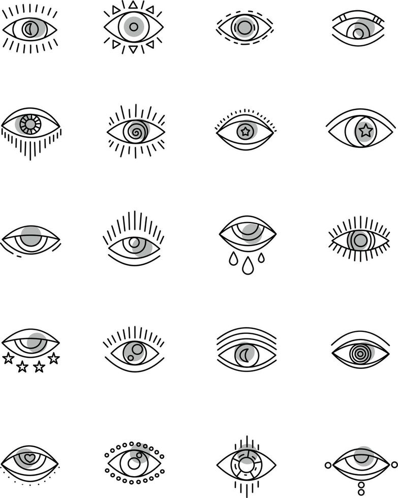 Magical eyes, illustration, vector on a white background.