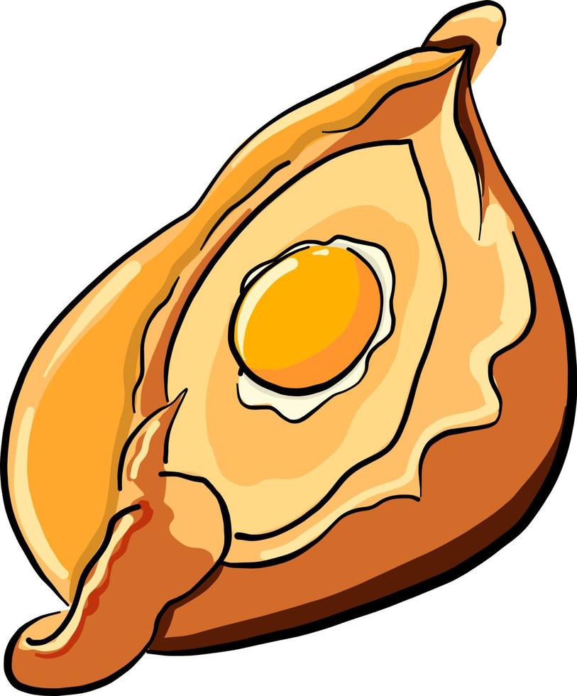 Khachapuri Ajarian, illustration, vector on white background