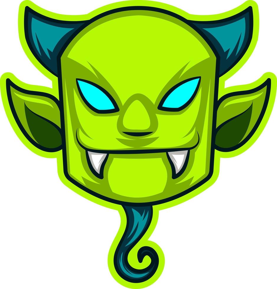 Green devil illustration vector on white background