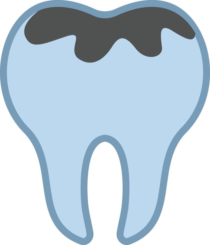 Tooth with caries, illustration, vector on white background.