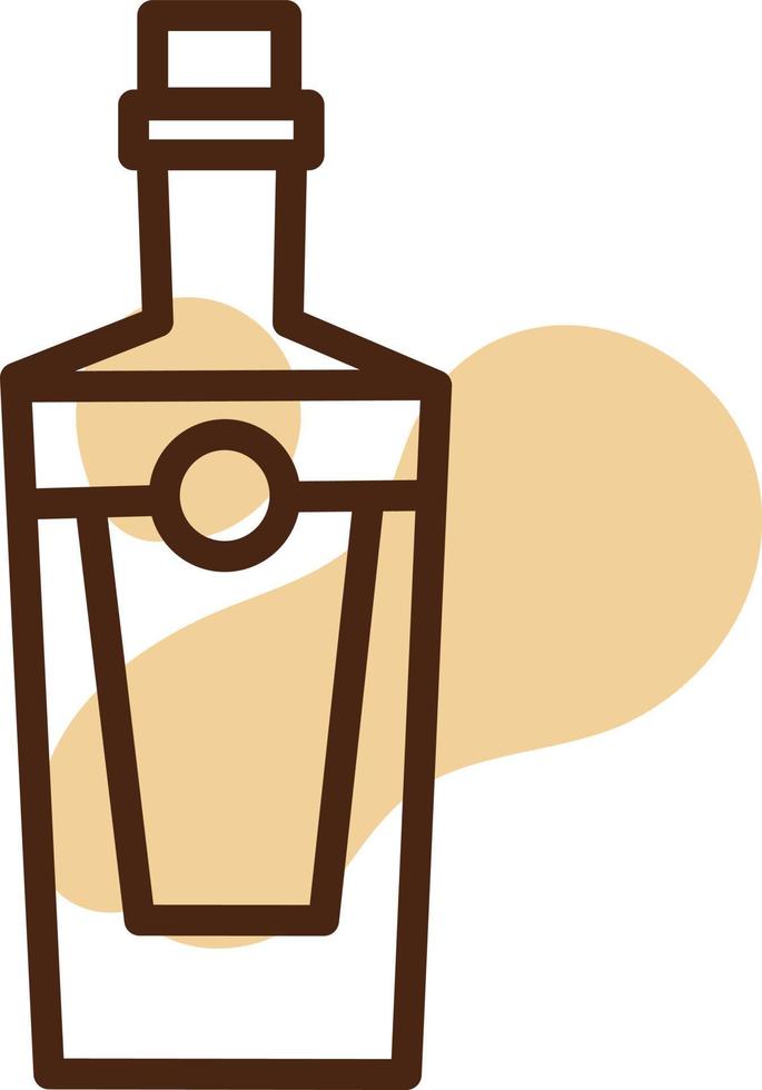 Glass whiskey bottle, icon illustration, vector on white background